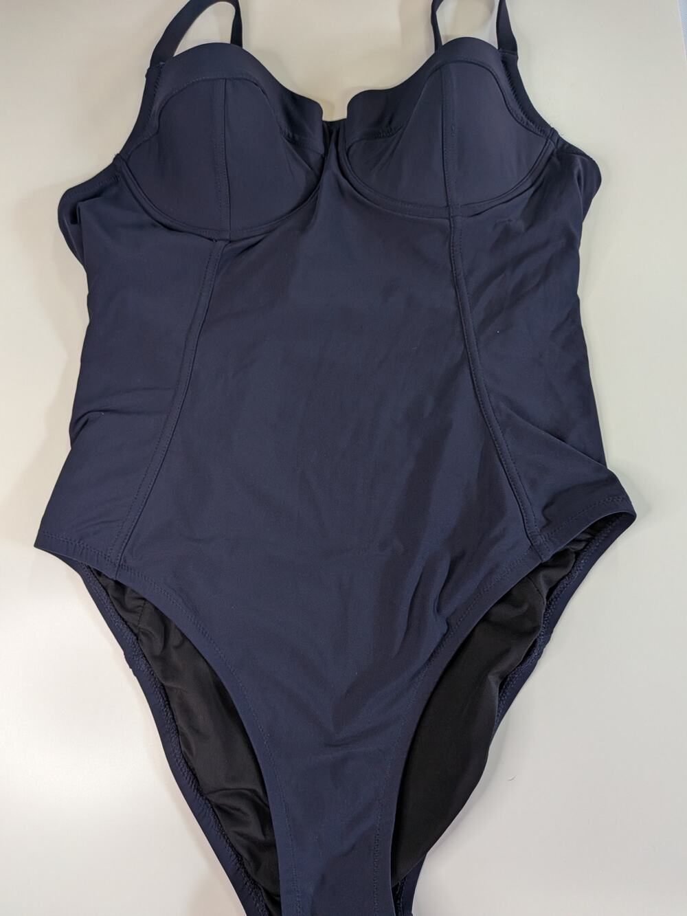 J.Crew Underwire Balconette One-Piece Swimsuit in Navy, size 10.